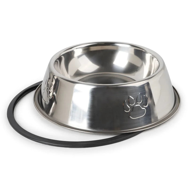 Quality Paw Stainless Steel Pet Bowl – Skidproof and Anti-Ant Design for Dogs