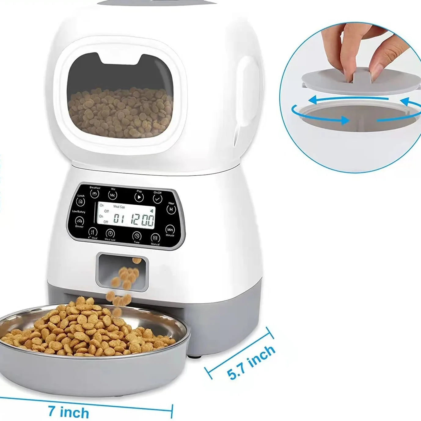 3.5L Automatic Pet Feeder – Smart Food Dispenser for Dogs